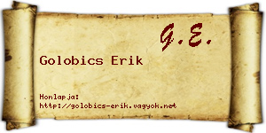 Golobics Erik névjegykártya